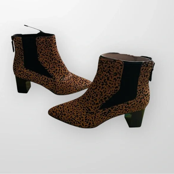 Cole Haan Etta Leopard Print Calf Hair Ankle Booties 7 - Picture 9 of 11